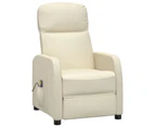 vidaXL Massage Chair Cream White Faux Leather