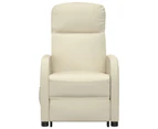 vidaXL Massage Chair Cream White Faux Leather