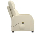 vidaXL Massage Chair Cream White Faux Leather