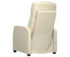 vidaXL Massage Chair Cream White Faux Leather