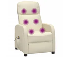 vidaXL Massage Chair Cream White Faux Leather