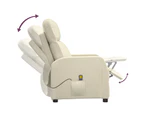 vidaXL Massage Chair Cream White Faux Leather