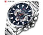 CURREN Men Watches Top Luxury Brand Sport Watch Blue Chronograph Quartz Man Wristwatches Stainless Steel Male Clock Reloj Hombre