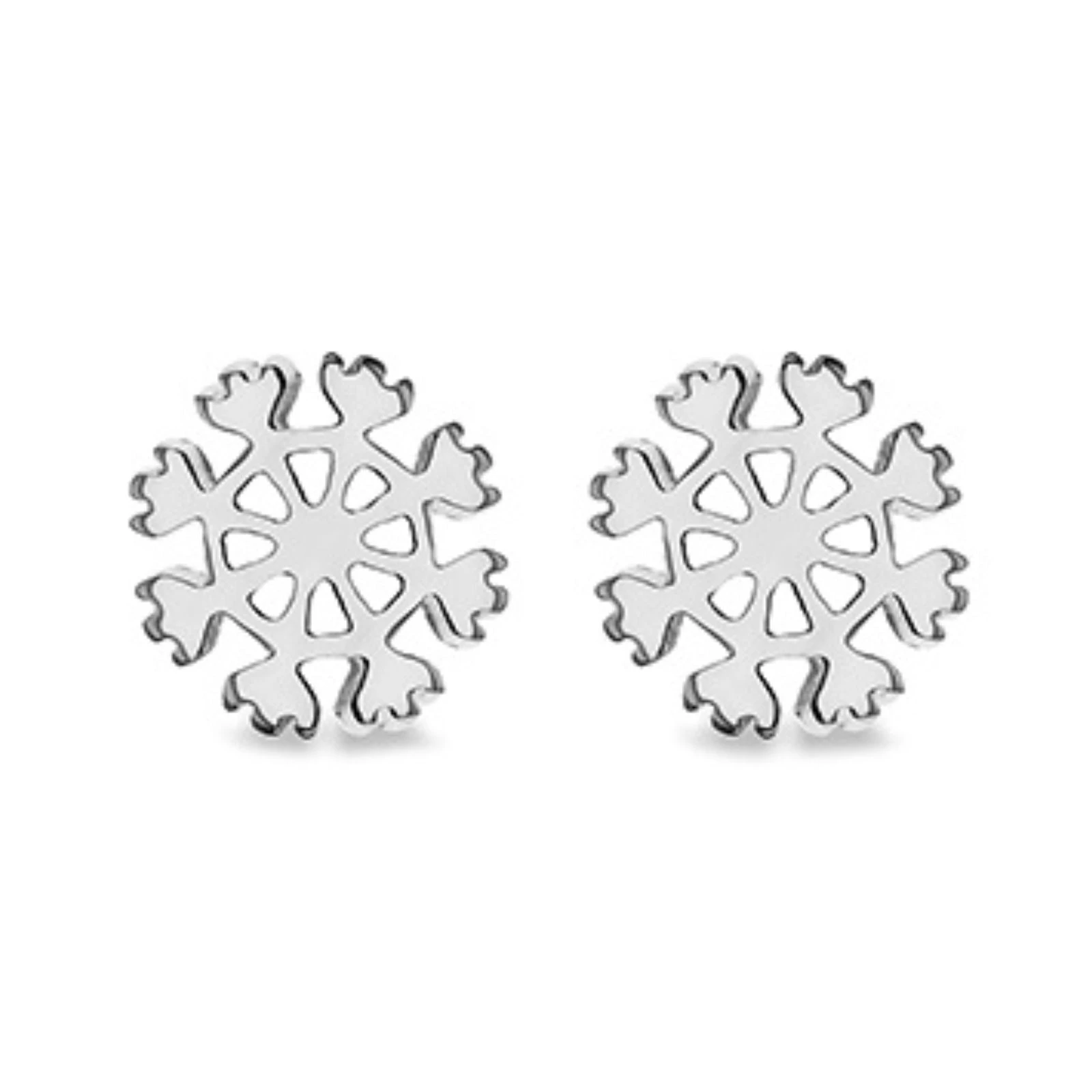 Sterling Silver Snow Flake Stud Earrings