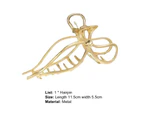 Hair Clip Solid Color Stable Anti-deformed Metal Anti-rust Fix Hair Sturdy Smooth Surface Bow-knot Shape Hair Claws Gift-Golden