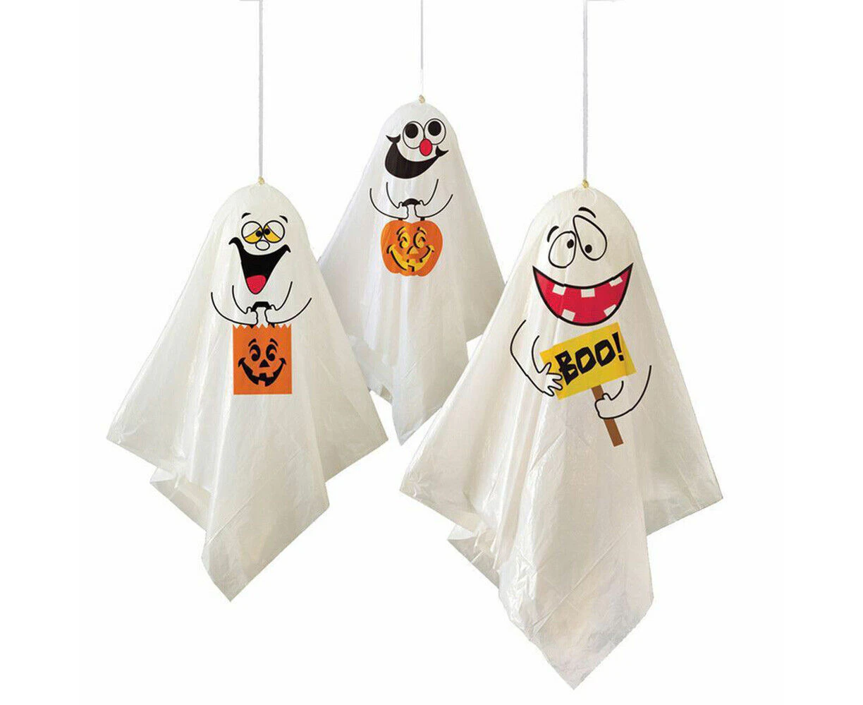 3Pcs Halloween Spooky Scary Party Pack of Hanging Ghost Decorations Indoor Outdoor