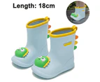 Rubber Waterproof Rain Boots with Easy On Handles Non Slip Durable Mud Boots Rain Shoes for Toddler and Kids - Blue