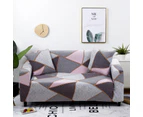 Anyhouz 4 Seater Sofa Cover Gray Pink Geometric Style and Protection For Living Room Sofa Chair Elastic Stretchable Slipcover