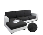 Anyhouz Sofa Cover Black Polyester Thick Stretchable Cushion For Living Room 1Pc Enlarge Size 60-90cm