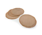 4pc Mikasa Round Hessian Kitchen Dining Table Placemat Set, Natural, 38cm