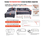Anyhouz 2 Seater Sofa Cover Marble Black Style and Protection For Living Room Sofa Chair Elastic Stretchable Slipcover