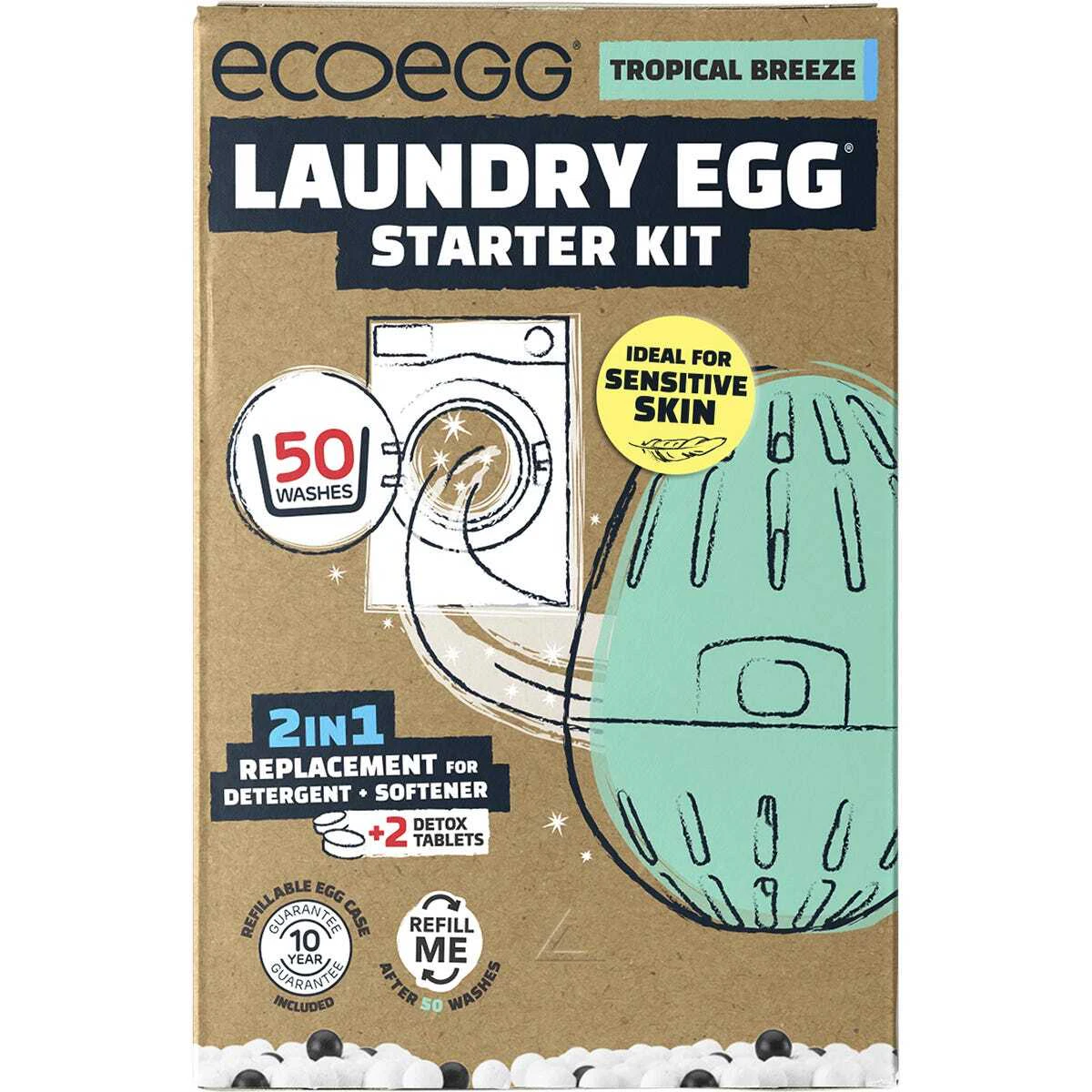 Laundry Egg Starter Kit (50 Washes) - Tropical Breeze