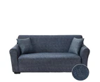 Anyhouz 4 Seater Sofa Cover Navy Blue Style and Protection For Living Room Sofa Chair Elastic Stretchable Slipcover