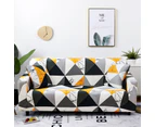 Anyhouz 2 Seater Sofa Cover Yellow White Geometric Style and Protection For Living Room Sofa Chair Elastic Stretchable Slipcover