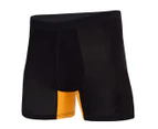 Mens Boxer Briefs Bamboo Breathable Soft Underwear Gold - Frank and Beans - Black