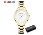 CURREN Top Brand Fashion Ladies Watches Stainless Steel Band Quartz Female Wrist Watch Ladies Gifts Clock Relogio Feminino