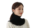 Comfortable Stretchy False Collar Knitted Fabric Practical Warm-keeping Neck Guard for Women-Black