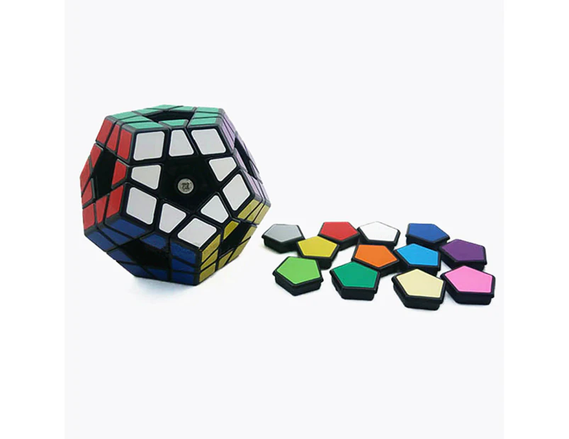 Megaminx Magic Cube high Speed rubiks Cube Puzzle Toy, Brain Teasers game  black & Colorful (color as shown )Ship from USA