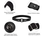 Belt Invisible Elastic Belt Without Buckle Belt For Women Men Jeans Pants Black