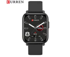 CURREN   Big Screen Smart Watch 1.69 inch Square Blood Pressure Body Temperature Wristwatches IP67 Silicone Strap