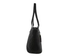 Pierre Cardin Woven Embossed Leather Shoulder Bag in Black