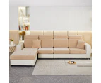 Anyhouz Sofa Cover Coffee L-Shape Polyester Chenille Thick Stretchable Cushion For Living Room Enlarge Size Extra Large