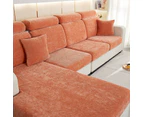Anyhouz Sofa Cover Rustic Orange L-Shape Polyester Chenille Thick Stretchable Cushion For Living Room Head Cushion Large