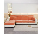 Anyhouz Sofa Cover Rustic Orange L-Shape Polyester Chenille Thick Stretchable Cushion For Living Room Normal Size Small