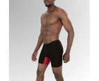 Mens Boxer Briefs Bamboo Long Leg Breathable Anti Chafe - Frank and Beans Underwear - Black