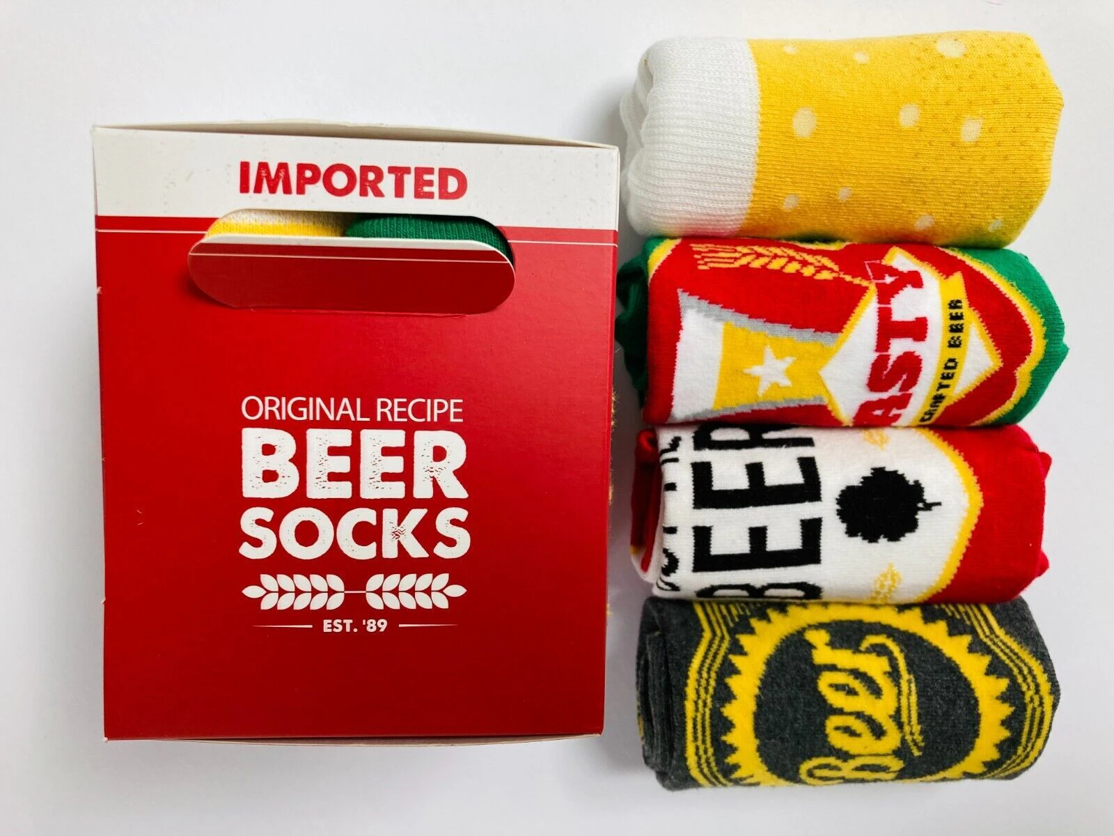 Beer Socks Gift for Men | BOXT Socks | 4 Pair Pack Novelty Cotton Socks - Beer