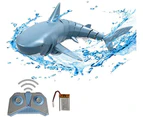 Rechargeable Electric Toy, 1:18 2.4G Waterproof Mini Children's RC Simulation Fish Toy, Remote Control Swimming Shark Boat Water Play Toy, Kids (Blue)