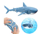 Rechargeable Electric Toy, 1:18 2.4G Waterproof Mini Children's RC Simulation Fish Toy, Remote Control Swimming Shark Boat Water Play Toy, Kids (Blue)