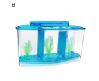 Multifunctional Acrylic Split Fish Tank Breed Box with LED Light Imitation Plant-B