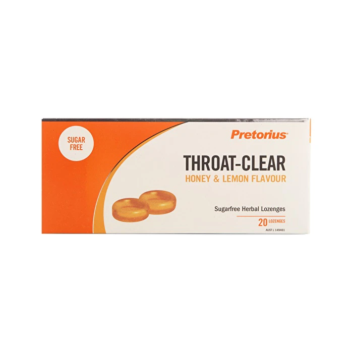 Pretorius ThroatClear Lozenges Honey & Lemon 20 Pack