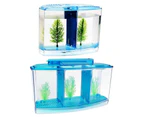 Multifunctional Acrylic Split Fish Tank Breed Box with LED Light Imitation Plant-B