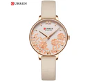 CURREN Top Luxury Brand Women Watch Leather Mesh Band Quartz Ladies Wristwatch Glassy Fashion Waterproof Female Clock