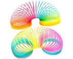 Jumbo Rainbow Coil Spring Toy, Classic Novelty and Colorful Neon Plastic Toy Party Supplies for Boys Girls 2 Pack