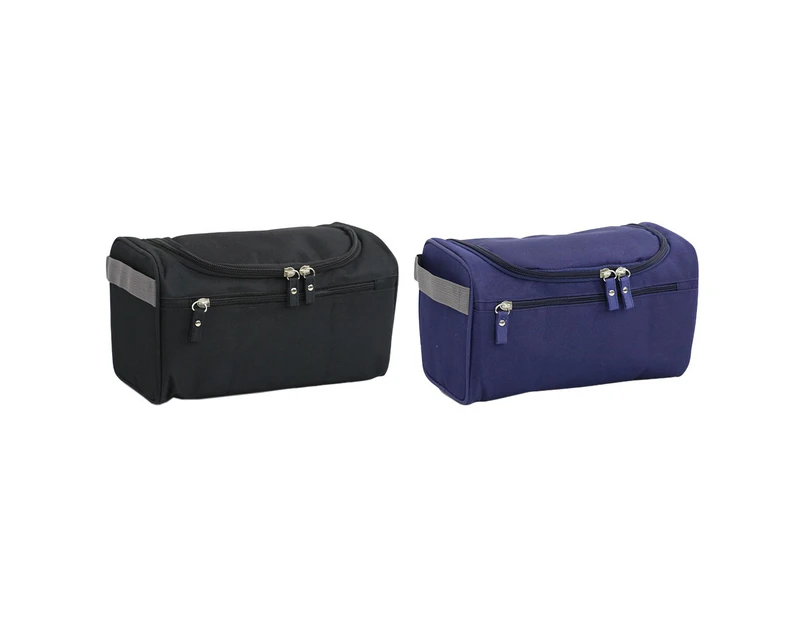 2-Piece Portable Large Toiletry Travel Bag - Black and Navy