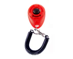 Dog Puppy Pet Button Clicker Sound Keyring Clip Obedience Training Teaching Tool-Red