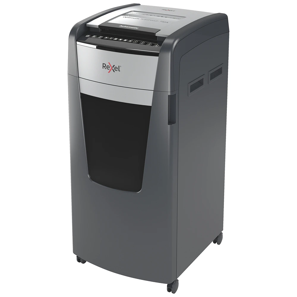 Rexel Optimum Auto+ Feed Office 140L 750X Document/Paper Shredder P-4 Cross Cut