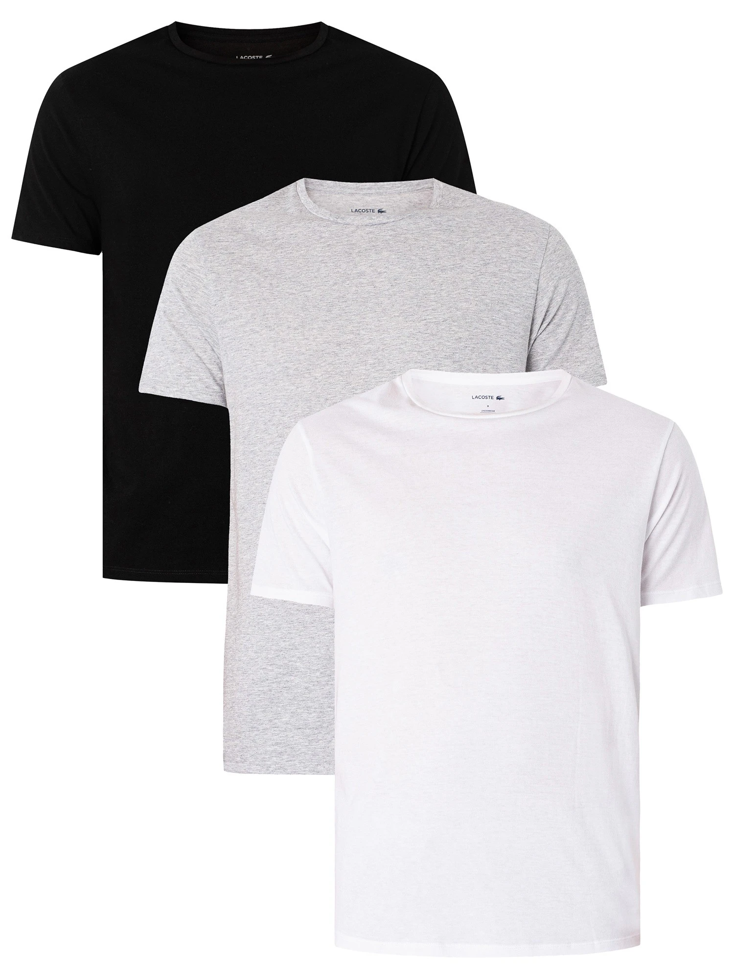 Lacoste Men's 3 Pack Essentials Lounge T-Shirt - Multicoloured