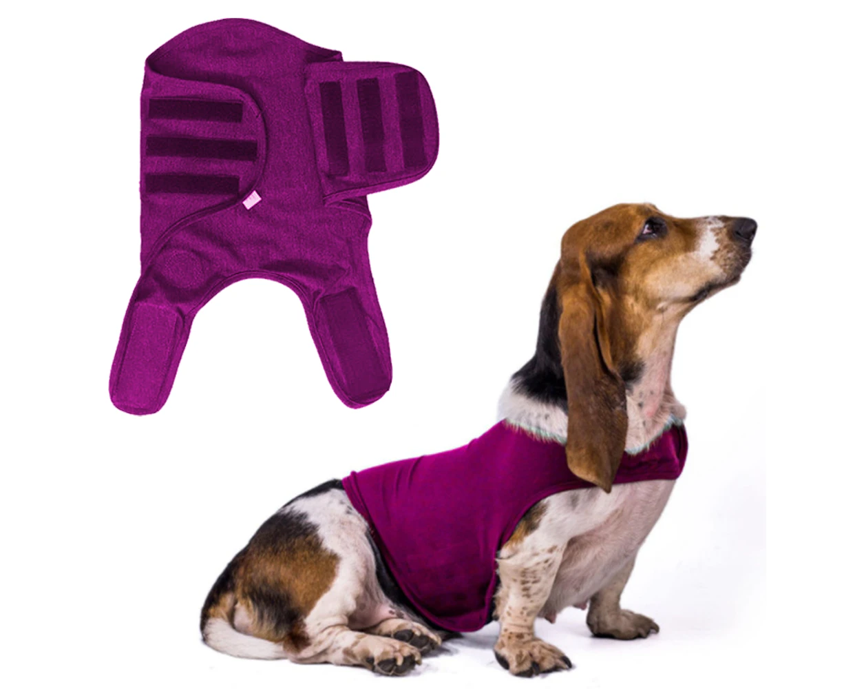 Comfort Dog Anxiety Relief Coat, Dog Anxiety Calming Vest Wrap For Thunderstorm,Vet Visits,Separation Anxiety Relief For Dogs (M, Rose)