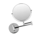 8 Inch Double-Sided Swivel Wall Mount Makeup Mirror, 12 Inch Extension, Polished Chrome Finished (10x Magnification)