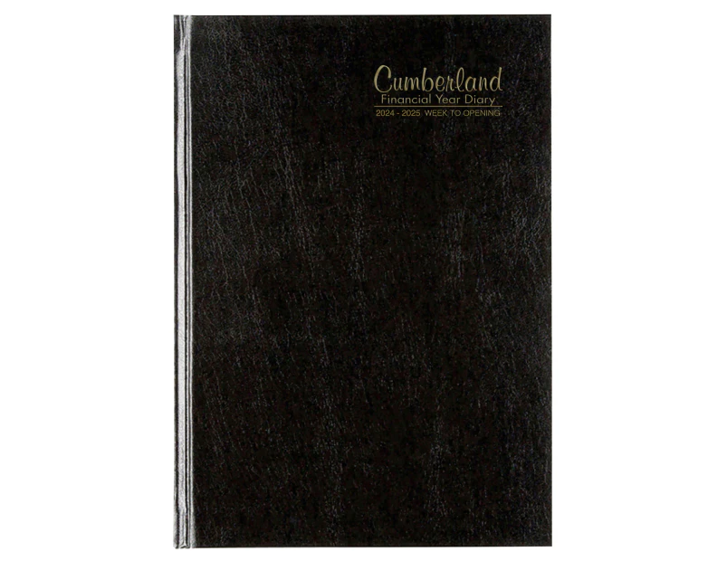 2024-2025 Financial Year Diary Cumberland Casebound A5 Week to View Black 57CFY2425