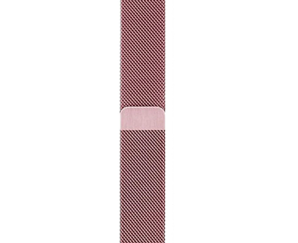 RITCHE Metal Mesh Watch Watch Band With Steel Magnetic Absorption Loop For Apple Watch (Rose Pink)