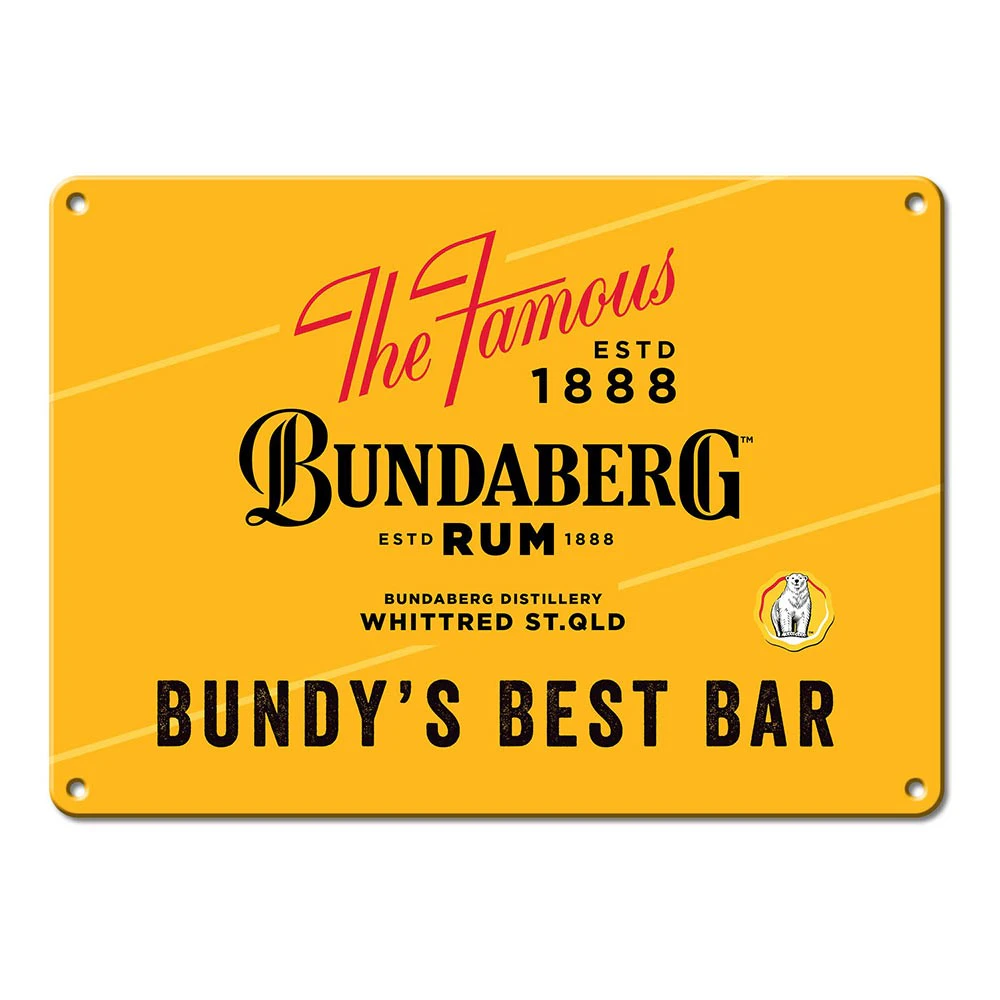 Bundy Bundaberg Rum Bundys Best Bar Large Tin Wall Sign