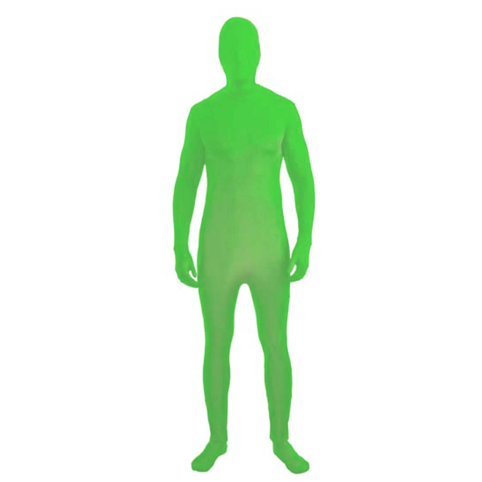 Green Invisible Man Costume (Bodysuit + Hooded Mask) - Adult