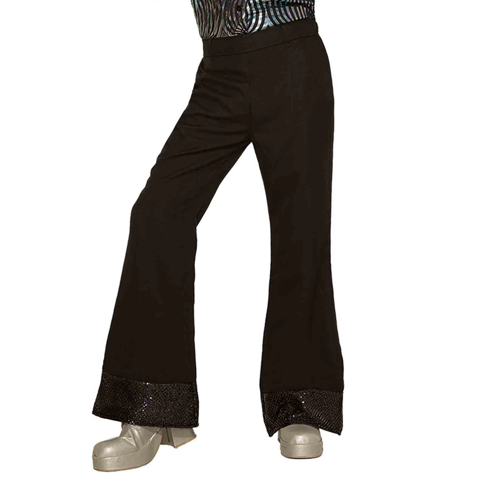 Black 70s Disco Costume Pants - Adult