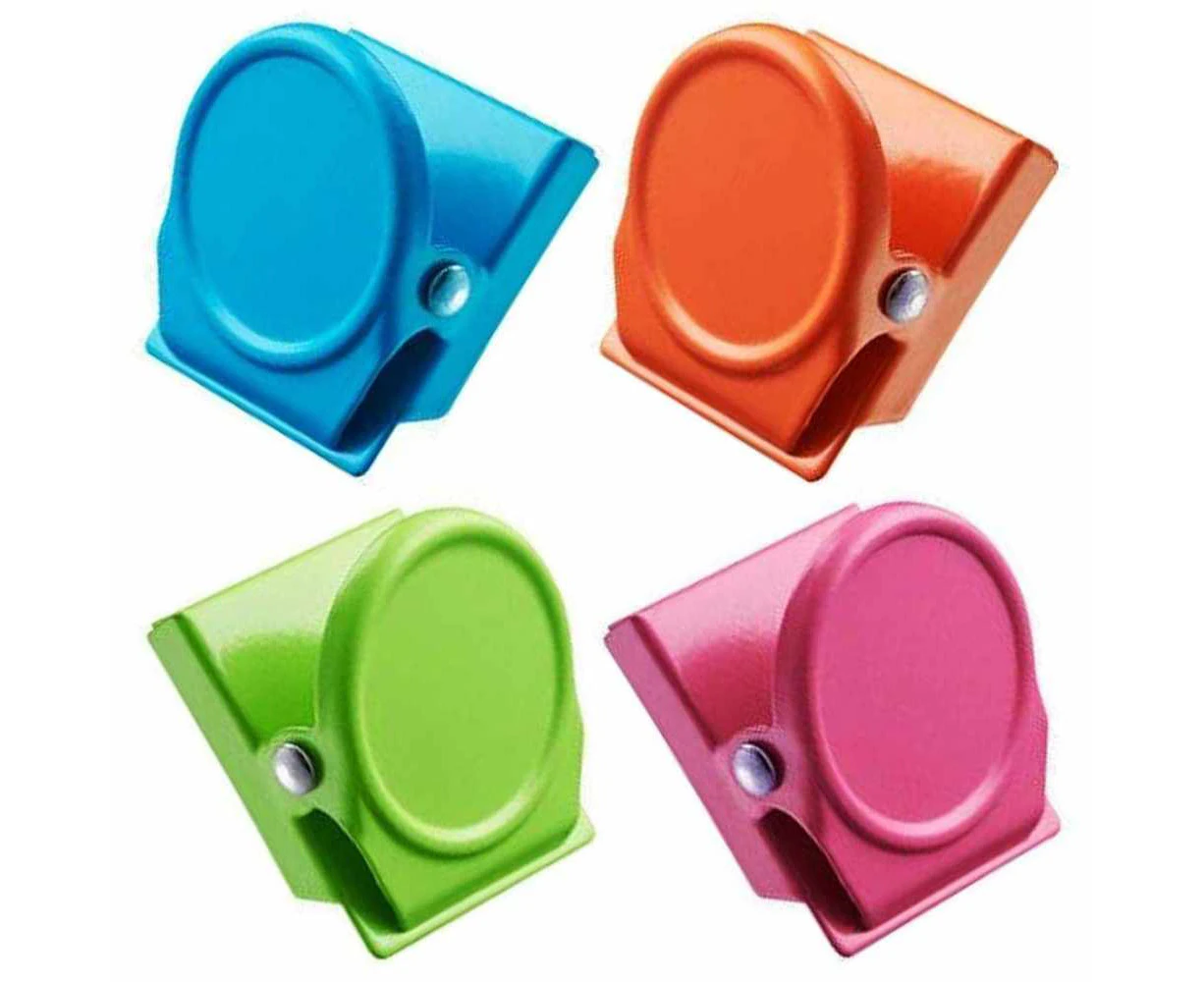 4Pcs Magnetic Metal Clip, Magnets Clips, Refrigerator Magnets, Whiteboard Wall Magnetic Memo Note Clips