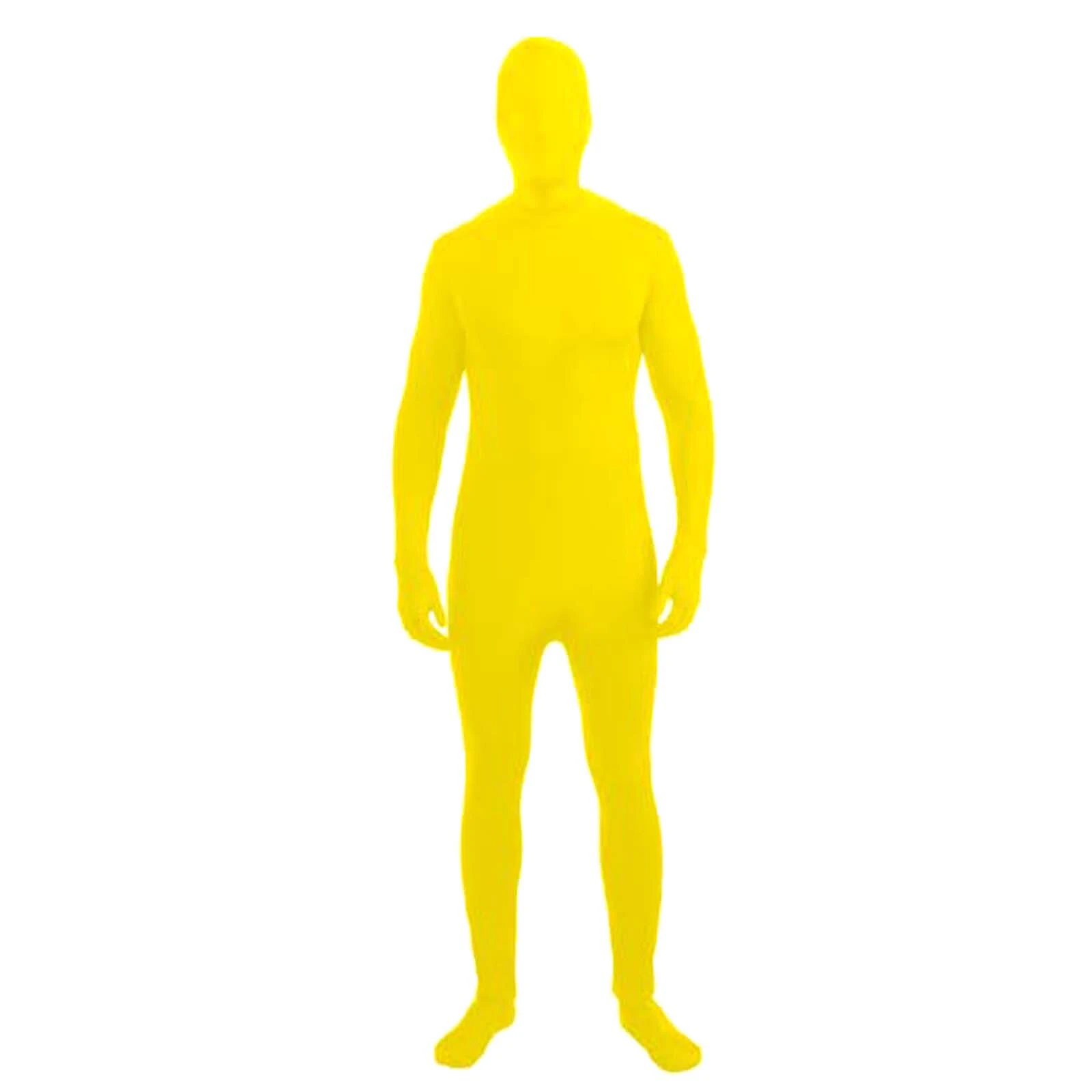 Yellow Invisible Man Costume (Bodysuit + Hooded Mask) - Adult